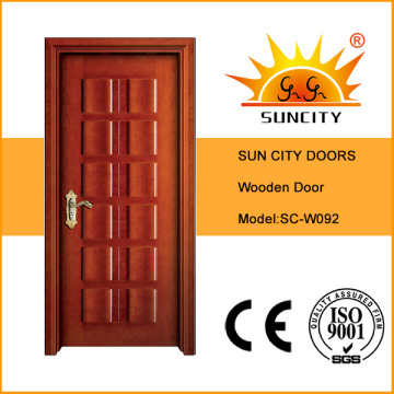 Puertas de madera sólidas talladas interiores populares de la venta caliente (SC-W092)